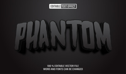 Editable 3d text style effect - Phantom Ghost Halloween text effect Template