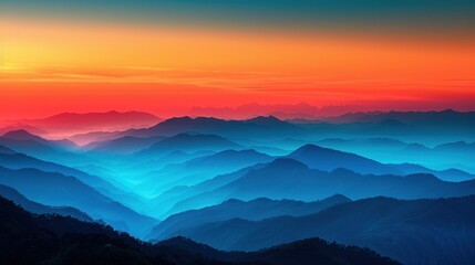 Obraz premium Breathtaking Mountain Landscape at Sunset