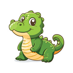 Fototapeta premium cute green dragon cartoon