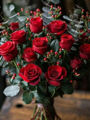 Bouquet of red roses
