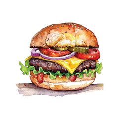hamburger isolated on white