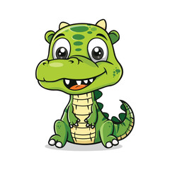 cute green dragon cartoon