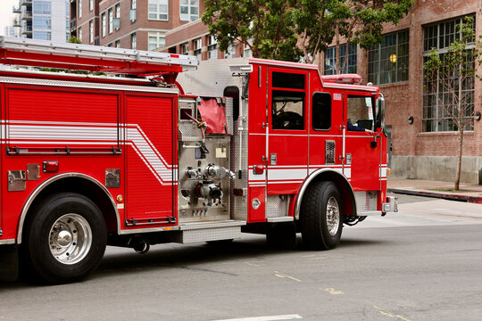 city fire truck crew responds to a call for help