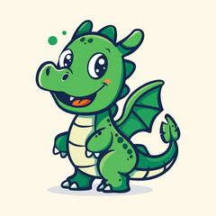 green cute dragon cartoon