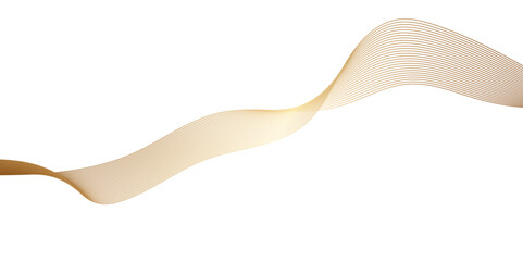 Abstract wavy lines flowing curve golden gradient color on transparent background. Abstract white background colorful lines. modern wavy stripes on white background isolated.	