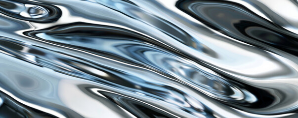 A polished chrome background with a sleek, high-tech feel and a glossy finish.