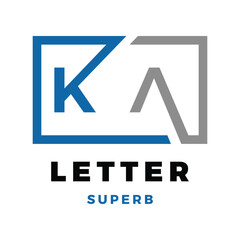 Initial Letter KA Icon Logo Design Template