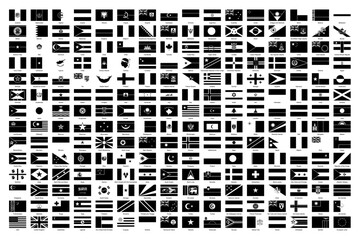Fototapeta premium Flags of the world. Big collection set of World Countries National Flags. In alphabetical order 