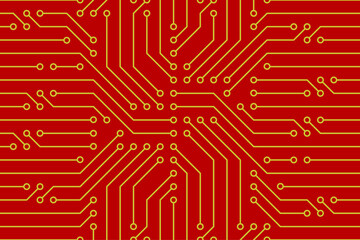 Seamless pattern with Circuit board. Electronics board. High-tech technology background texture