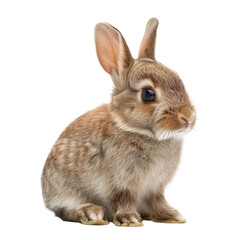 Obraz premium Rabbit, 4 months old, sitting. PNG element isolated on transparent background.