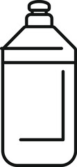 Simple line art icon of a detergent bottle, perfect for representing cleaning products and laundry