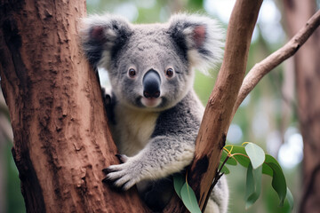 Obraz premium Koala in the eucalyptus tree, Australia.