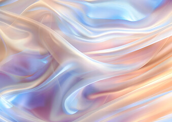 Obraz premium Soft, flowing silk fabric with gentle curves, pastel blue and pink hues reflecting light, ethereal and surreal atmosphere, versatile for branding, advertising, design, high emotional impact,...