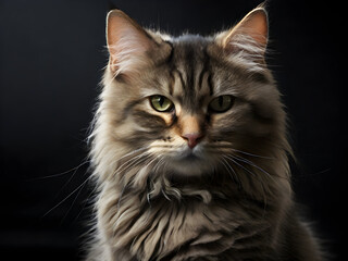 Fototapeta premium portrait of a cat cartoon ai generative 