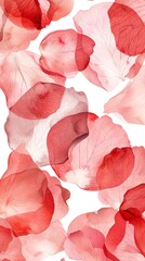 Rose pink petals watercolor illustration isolated on white background for wedding stationery design, Valentine’s Day romance and love card print. Gradient floral art rose pink petal by, Generative AI