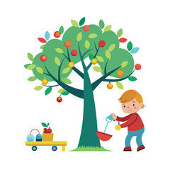 Different types of trees illustration