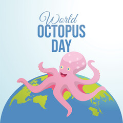 vector graphic of World Octopus Day ideal for World Octopus Day celebration.