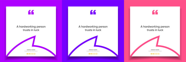 3D bubble testimonial banner, quote, infographic. Social media post template designs for quotes. Empty speech bubbles, quote bubbles and text box. Vector Illustration EPS10.