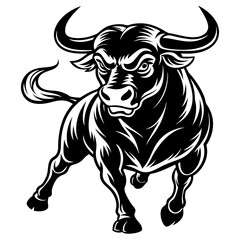 black and white bull 
