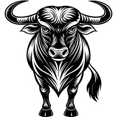 black and white bull 
