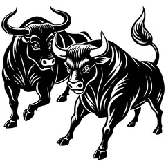 black and white bull 