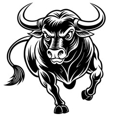 black and white bull 