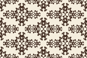 Traditional ethnic motifs ikat flora fabric pattern. Ikat embroidery Ethnic oriental background. Abstract, Texture, scarf, decoration, wallpaper