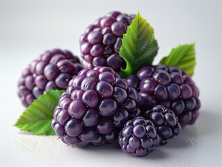 Fototapeta premium Vivid Hyper-realistic 8k Image of Blackberries Isolated on Transparent Background for Graphic Design Projects