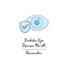 line art of Diabetic Eye Disease Month good for Diabetic Eye Disease Month celebrate. line art.