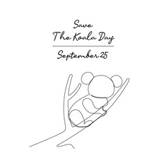 line art of Save The Koala Day good for Save The Koala Day celebrate. line art.