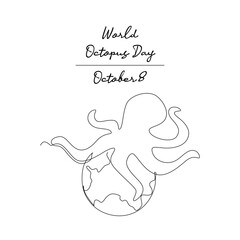 line art of World Octopus Day good for World Octopus Day celebrate. line art.