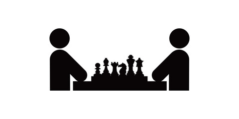 playing chess icon design. game strategy sign and symbol.