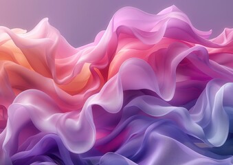 Fototapeta premium Wavy layers of pastel fabric flow in the light