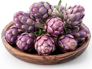 Fototapeta premium Vivid Hyper-realistic 8k Artichokes on Transparent Background for Culinary Design Projects