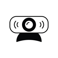 webcam glyph icon with white background vector stock illustration