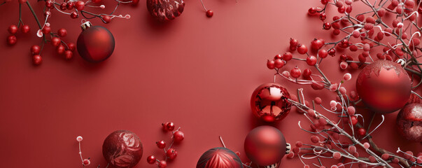 A lively message for the end of the week on a bold crimson surface, with elegant and festive decorations.