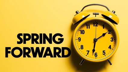Spring Forward with Yellow Alarm Clock
