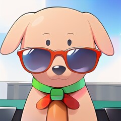 Naklejka premium dog with sunglasses