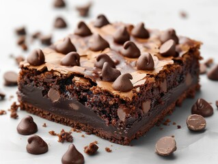 Decadent Chocolate Brownie in Stunning 8K Resolution, Transparent Background - Hyper-Realistic Dessert Photography