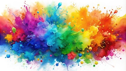 Fototapeta premium Bright and vibrant watercolor painting with paint splash elements , artistic, colorful, abstract