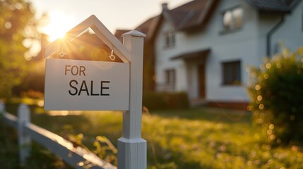 home for sale, house or real estate with For Sell sign 