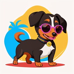 Fototapeta premium dog with sunglasses