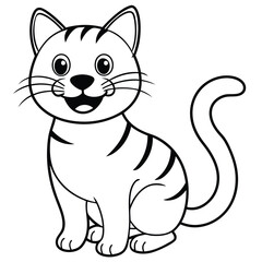 Cat silhouette with white background