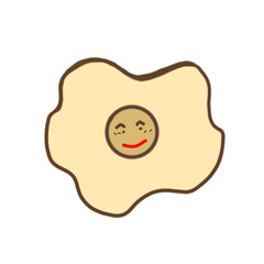 One fried egg with a soft white yolk and white.