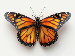 Fototapeta premium Majestic Monarch Butterfly with Open Wings, Isolated on Transparent Background