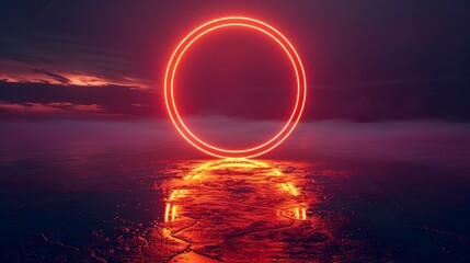 Glowing circle with soft lighting and smooth textures.