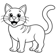 Cat silhouette with white background