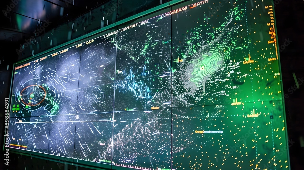 Aufkleber detailed rainfall radar display showing weather patterns and precipitation levels