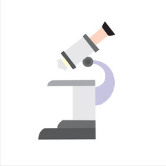 Grey microscope flat design on white background