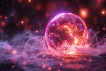 Obraz premium Energy sphere on a digital background